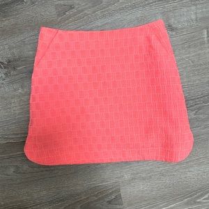 TOPSHOP coral pink textured mini skirt size 2